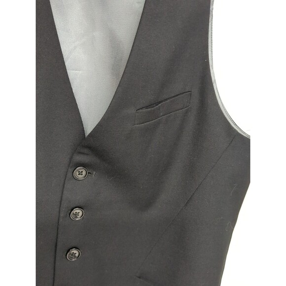 H&M Dress Vest Men US 36R EUR 46 Wool Blend Lined Button Front Black Unisex - Picture 4 of 12